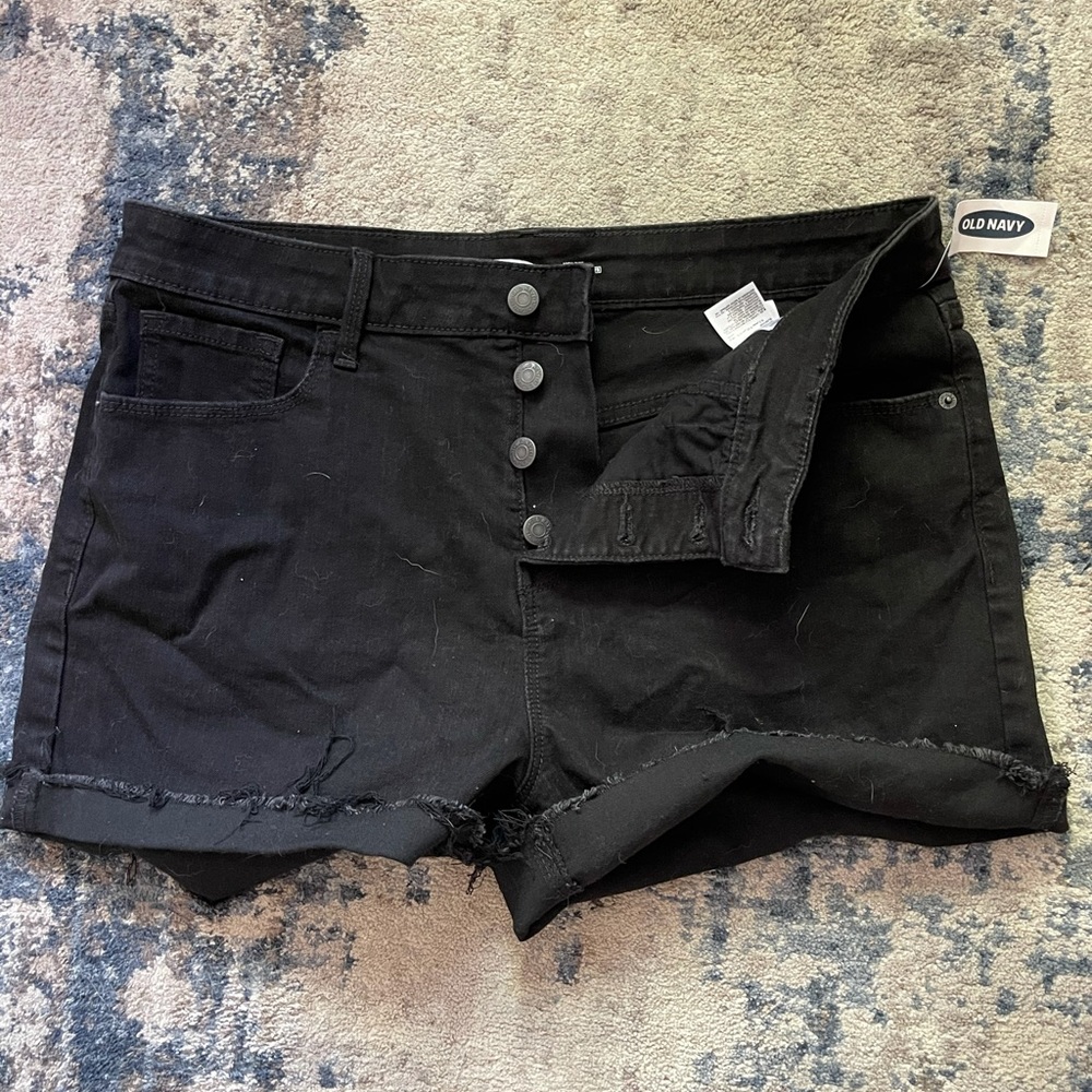 Black jean shorts